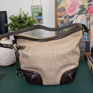 Etienne Aigneer Elegant Beige and Brown Shoulder Bag